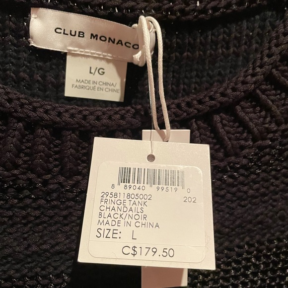 NWT Club Monaco black knit top - Picture 3 of 6